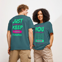Custom Organic Ribbed Neck T-Shirt | Unisex Eco Front & Back Print - Thumbnail 14
