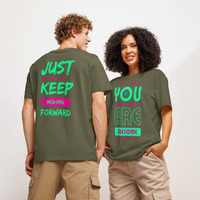 Custom Organic Ribbed Neck T-Shirt | Unisex Eco Front & Back Print - Thumbnail 15