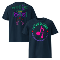 Unisex Organic Cotton T-Shirt | Music Design Front & Back Print - Thumbnail 1