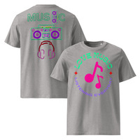 Unisex Organic Cotton T-Shirt | Music Design Front & Back Print - Thumbnail 5
