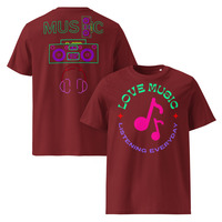 Unisex Organic Cotton T-Shirt | Music Design Front & Back Print - Thumbnail 8