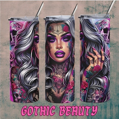 Gothic Glam Skinny Tumbler | 20oz Stainless Steel | Insulated Drinkware