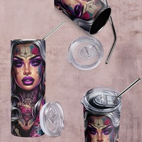 Gothic Glam Skinny Tumbler | 20oz Stainless Steel | Insulated Drinkware - Thumbnail 1