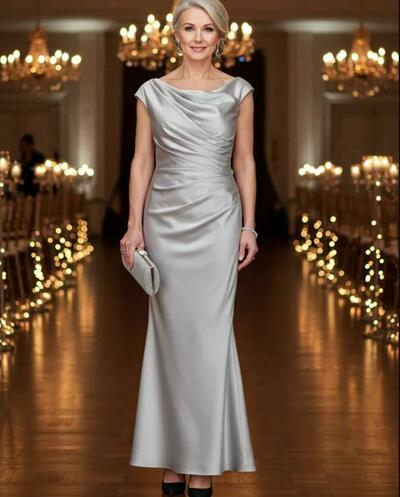 Sliver Sheath Mother of Bride/Groom Dress Evening Formal Gown