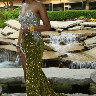 Gold sheath prom dresses for african women sequins lace birthday party dress evening formal gowns
