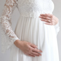 Empire Chiffon Long Sleeve Simple/Casual High Waist Sweep Train Wedding Dress,1123 - Thumbnail 1