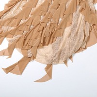 V-neck ethnic style ruffled layered long dress - Thumbnail 6