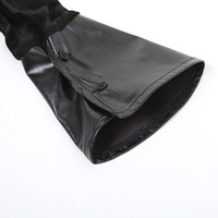 Lace-up black lace long-sleeved V-neck dress - Thumbnail 7