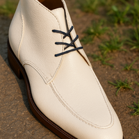 Handmade Mne's Spectacular Edition White Chukka Dress Boot - Thumbnail 1