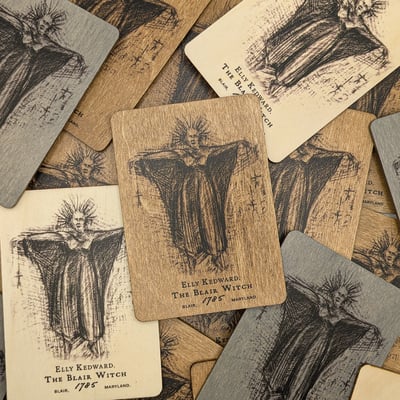 Elly kedward the blair witch - custom wooden trading card