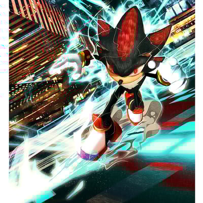 Shadow the hedgehog holofoil print