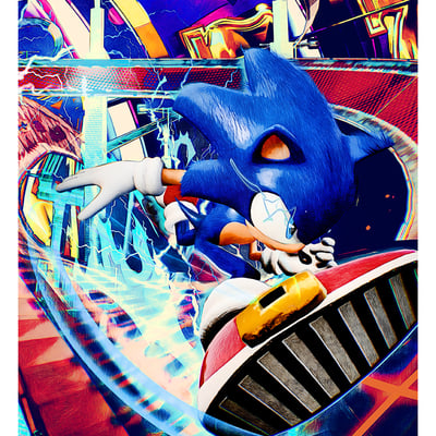 Sonic the hedgehog holofoil print