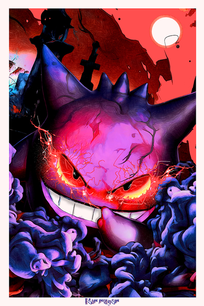 Gengar 12x18 Red Foil Print