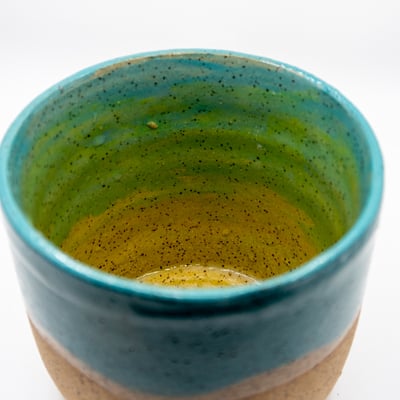 Green teal handle-less mug10oz