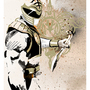 White Ranger Gold Foil Print-2