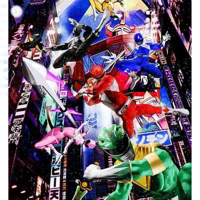 Power rangers iridescent foil print