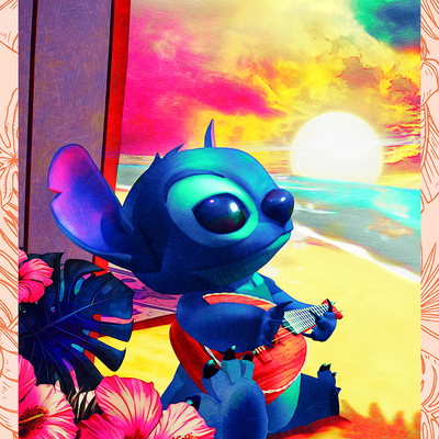 Stitch holofoil print