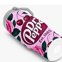 *Pink Rose Pop Design | 30 oz Flip-Straw Stainless Tumbler w/Handle | FREE SHIP! * - Thumbnail 7