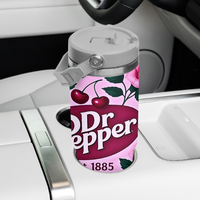*Pink Rose Pop Design | 30 oz Flip-Straw Stainless Tumbler w/Handle | FREE SHIP! * - Thumbnail 6