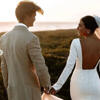 Mermaid Wedding Dress, Satin Wedding Dress Bridal Gown - Thumbnail 2