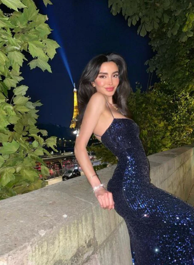 Sparkly Navy Blue Sequins Long Evening Dresses