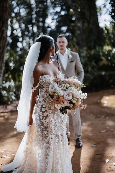 Floral Wedding Dress, Appliques Wedding Dress Bridal Gown