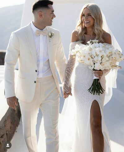 Luxury Wedding Dress, Side Split Wedding Dress Bridal Gown