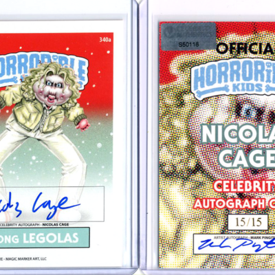 Horrorible kids nicolas cage - celebrity auto card