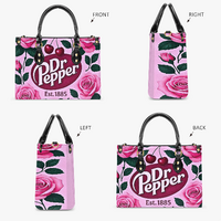 *Pink Rose Pop HandBag | Small /Med | PU Leather| Free Ship!* - Thumbnail 3