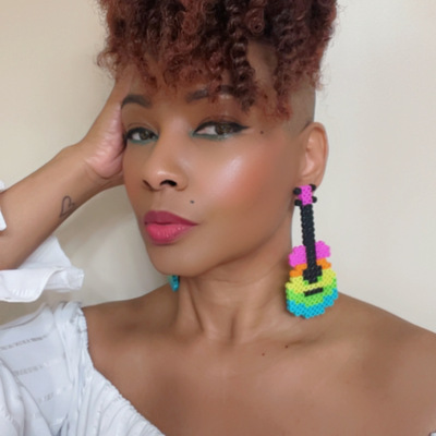 Rock star  guitar earrings 