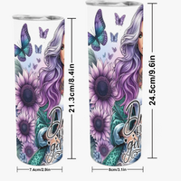 *"Dream Big Never Give Up" Tumbler with Tattooed Woman | Free Ship!* - Thumbnail 1
