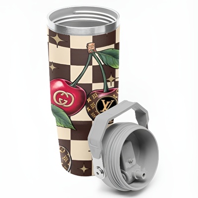 *luxury cherries 🍒 design | 30 oz flip straw tumbler | trendy designer inspired | free ship*