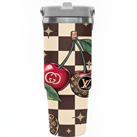 *Luxury Cherries 🍒 Design | 30 oz Flip Straw Tumbler | Trendy Designer inspired | Free Ship* - Thumbnail 1