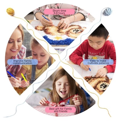 Cardinal pillow cushion cover rug making latch hooking kit (43x43cm blank canvas)