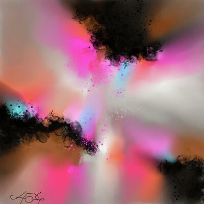 Chromatic whirl abstract art print