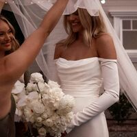 Simple Mermaid Wedding Dress, Satin Wedding Dress Bridal Gown - Thumbnail 1