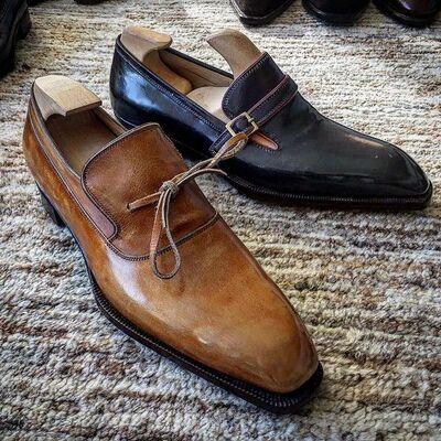 Top trending men's hand stitch brown tassels loafer shoes, genuine leather formal shoes