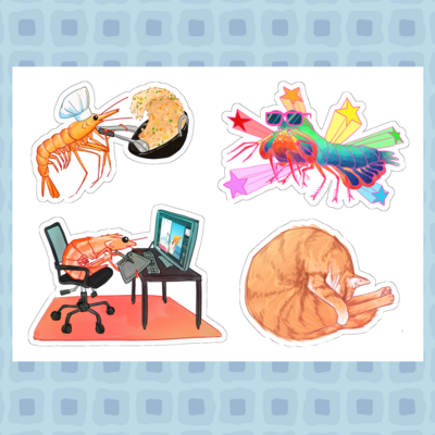[OC] Shrimps Sticker Sheet