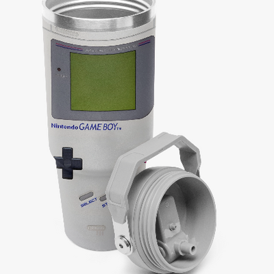 *grey handheld game system tumbler  | flip straw tumbler - 30oz  | free ship"