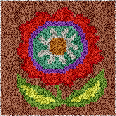 Children's rug making latch hooking kit (30x30cm) | flower - Thumbnail 2