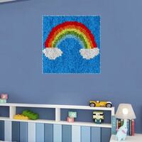 Children's Rug Making Latch Hooking Kit (30x30cm) | Rainbow - Thumbnail 4