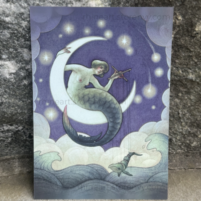 Moon mermaid postcard (5" x 7")