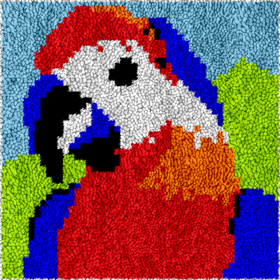 Children's rug making latch hooking kit (30x30cm) | parrot