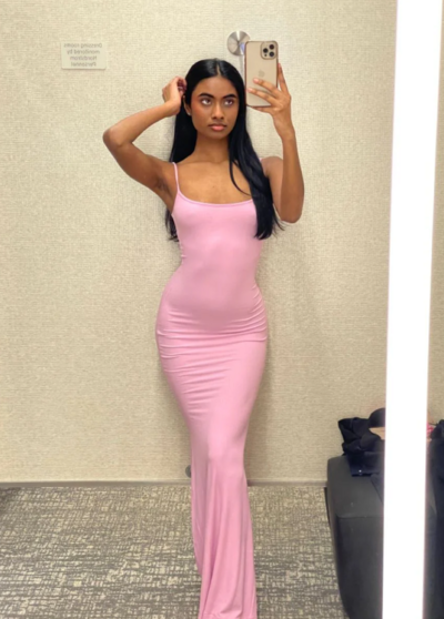 Sexy Straps Light Pink Bodycon Evening Dresses