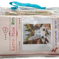 Rug Making Latch Hooking Kit (60x40cm Printed canvas) | Covered Bridge Summer - Thumbnail 2