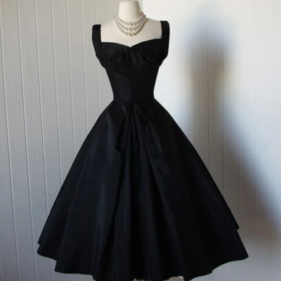 Elegant black short prom dress for girls - Thumbnail 1