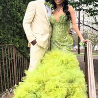 Yellow Mermaid Prom Dresses for African Women Beading Crsytals Birthday Party Dress Evening Formal Dress - Thumbnail 1