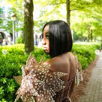 Brown Mermaid Prom Dresses for African Women Beading Crystals Sexy Birthday Party Dress Evening Formal Dress - Thumbnail 1