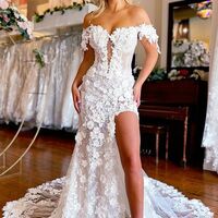 Sexy Wedding Dress, Appliques Tulle Wedding Dress Bridal Gown - Thumbnail 2