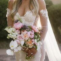 Sexy Floral Wedding Dress, Appliques Tulle Wedding Dress Bridal Gown - Thumbnail 1